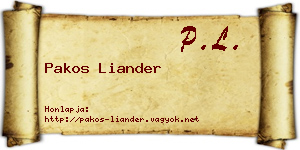 Pakos Liander névjegykártya